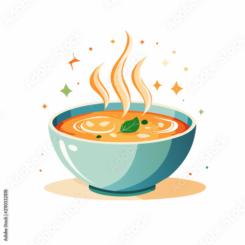 Flat Steaming Soup Bowl Art