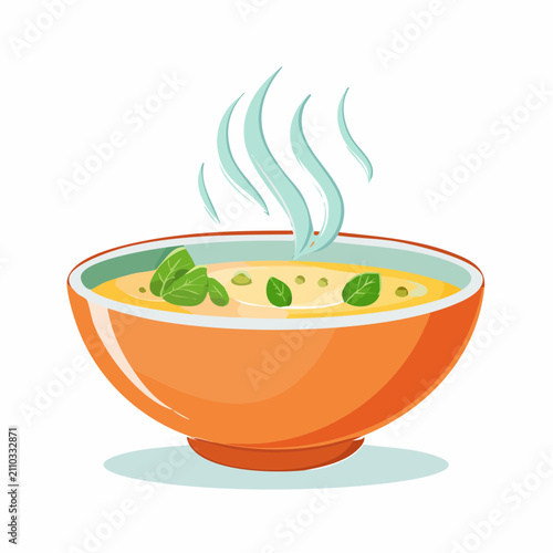 Flat Steaming Soup Bowl Art
