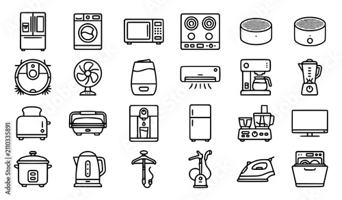 Minimal pet icons set veterinary care dog cat paw vaccine outline vector eps10