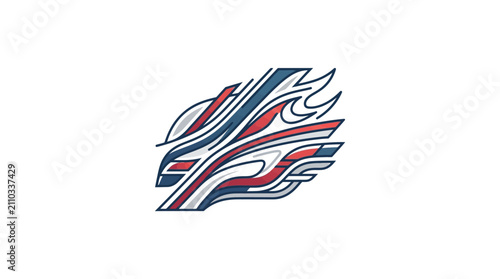 Dynamic red and blue abstract speed racing streaks