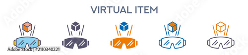 Virtual Item Element For Design Graphic - Multi Styles. Vector Illustration Of Two Colored And Black. Multiple Icons Designs Can Be Used For Mobile, Ui, Web 