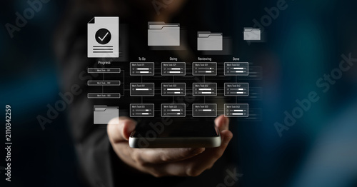 Konstfotografi Task management workflow dashboard visualizing to-do lists, ongoing tasks, revie