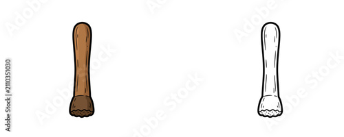 Fotografía Muddler cartoon illustration in brown and white colors representing a wooden bar