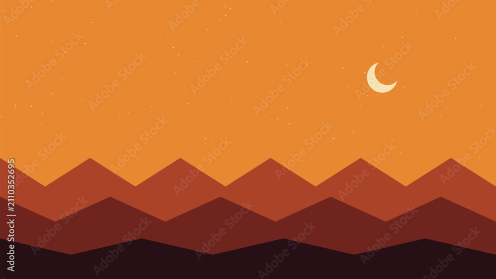 Obraz premium Colorful abstract landscape illustration featuring vibrant geometric shapes and lines