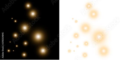Bild auf Leinwand golden bokeh light overlay PNG