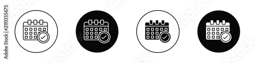 Foto Calendar check icon set for web