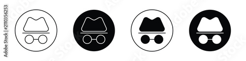 Fotografie Incognito icon set for web