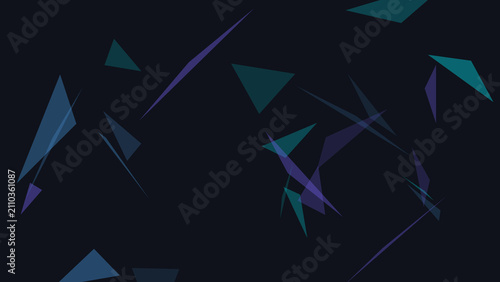 Abstract background with floating blue and green geometric triangle shapes