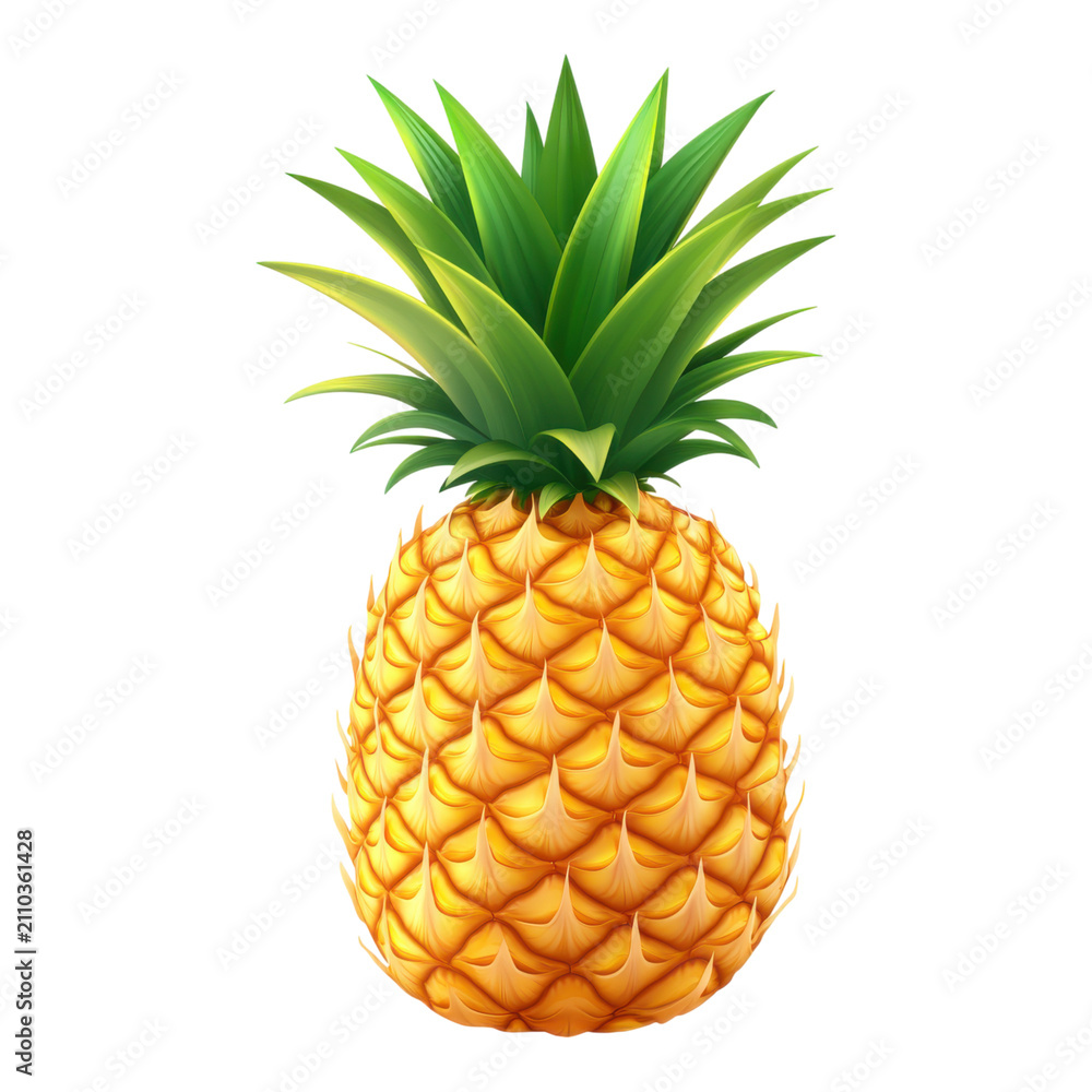 Fototapeta premium Vibrant and Fresh Pineapple Isolated on White Background