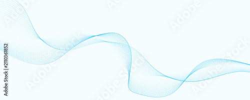 Flowing Blue Dotted Wave Abstract Background