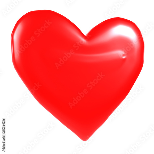 Red heart shape isolated on transparent