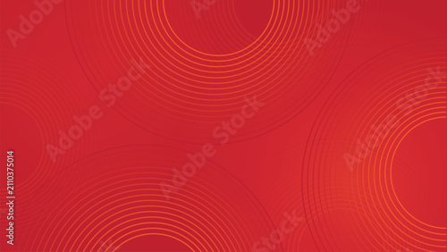 Obraz na płótnie Abstract red radial background featuring multiple concentric circular focal points with smooth gradient transitions