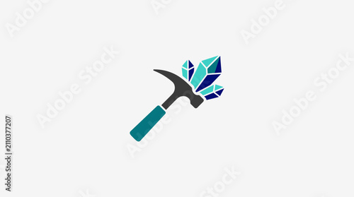 Bild auf Leinwand Geologist Pickaxe Tool Mining Equipment.