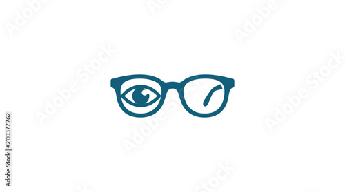 Tablou pe pânză Glasses with one eye visible.