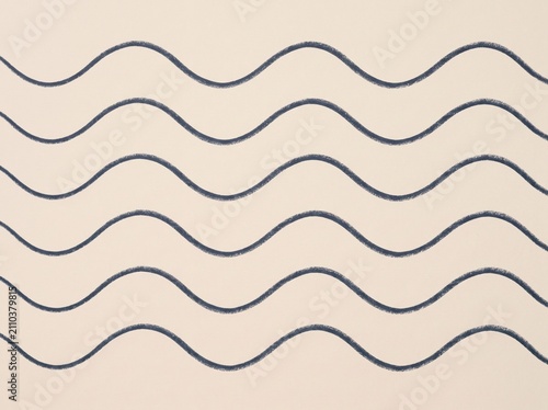 Navy Blue Crayon Wavy Lines Pattern Paper Background