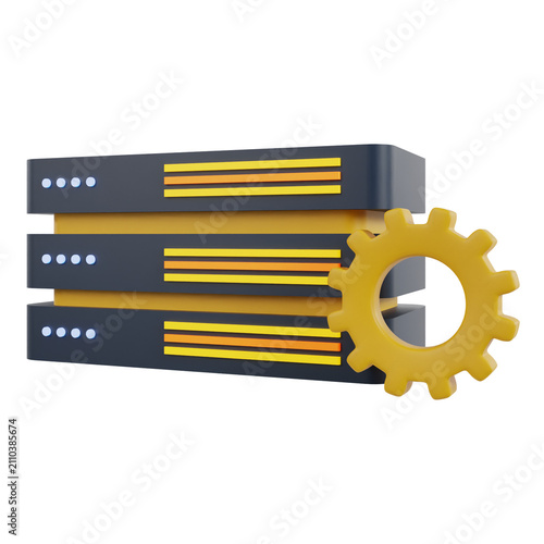 AI Infrastructure 3d icon for AI or Technology UI/UX or website element.