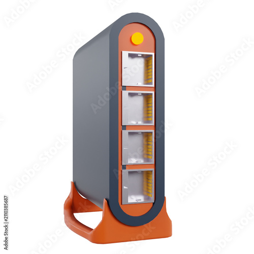 AI Infrastructure 3d icon for AI or Technology UI/UX or website element.