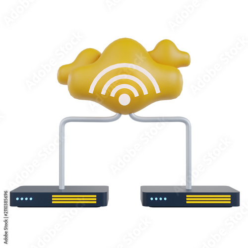 AI Infrastructure 3d icon for AI or Technology UI/UX or website element.