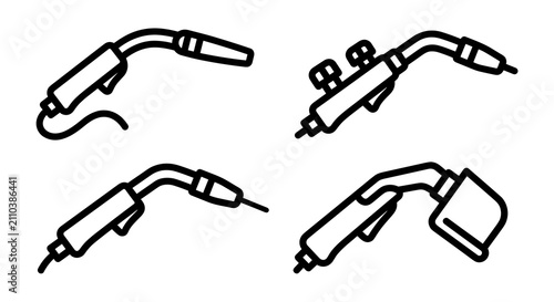 Welding torch tool set for industrial metalwork and fabrication