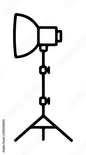 Foto A minimalist vector icon of a professional photography studio light stand with a