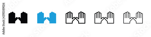 Konstfotografi Gloves icon flat illustrations group