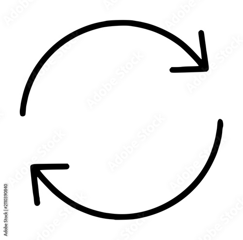 Photography Circular Return Arrows Vector Icon - Minimalist Line Illustration for Refresh, R