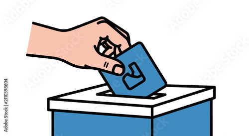 Person casting a ballot into a ballot box during an election to participate in civic processes.