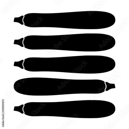zucchini courgette vegetable silhouette set vector illustration
