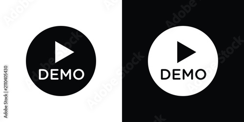 Demo video icon simple symbol collection
