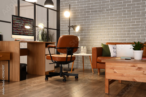 Modern home office interior...
