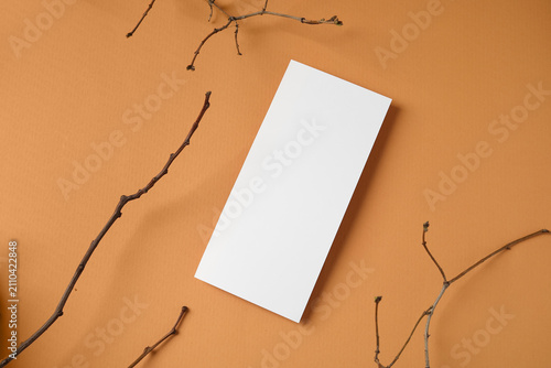 Blank card with tree branch...