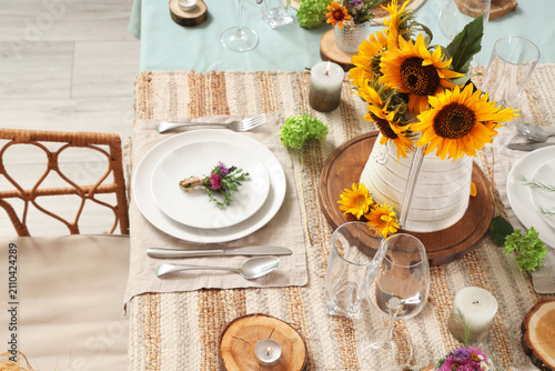 Beautiful table serving wit...
