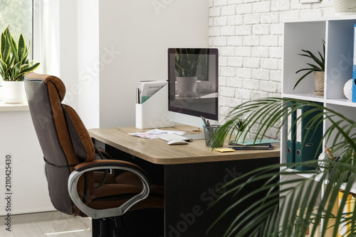 Interior of office with wor...