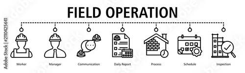 Field Operation Web Banner web banner icon vector illustration