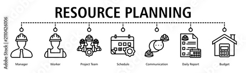 Resource Planning Web Banner web banner icon vector illustration