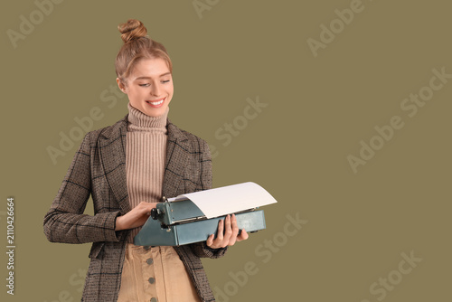 Female author with vintage ...