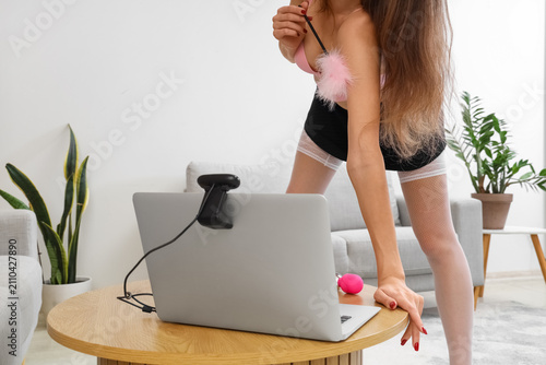 Attractive young woman with...