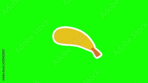 Crispy Fried Shrimp Green Screen Animation