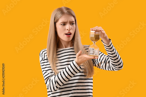 Stressed young woman with h...
