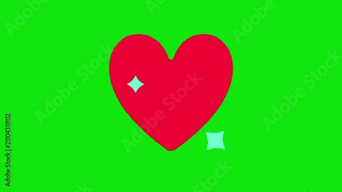 Love Heart Chroma Key Green Screen