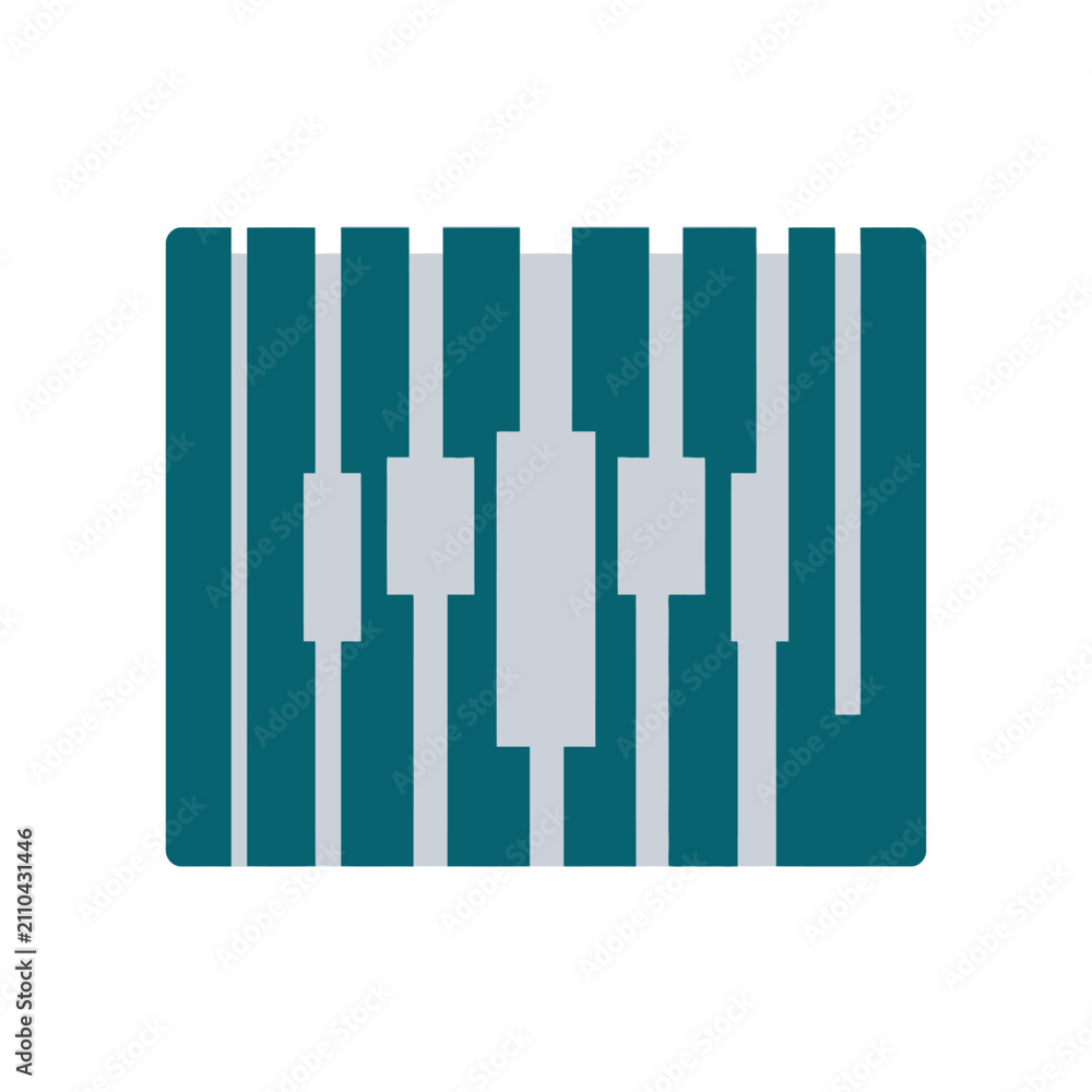 Obraz premium Minimalist abstract sound equalizer waveform icon in blue and grey