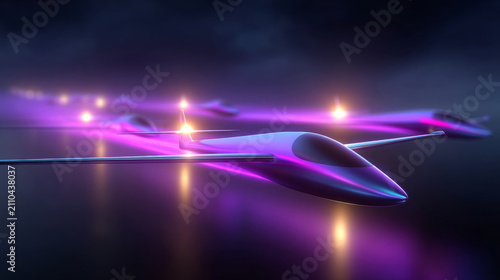 Future flying vehicles with light effects