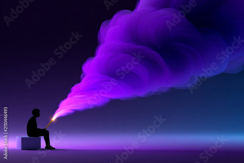 The person who spewed purple smoke