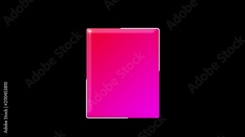Seamless loop animation of white numbers 1 to 5 sliding up on a vibrant pink and red gradient square. Features a dynamic moving white outline, designed for modern countdowns, digital displays, and UI 