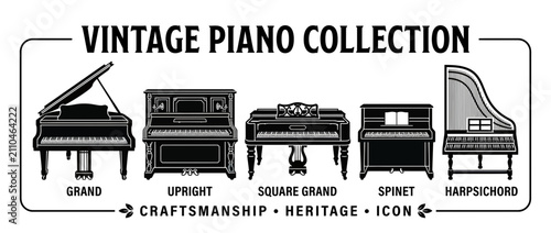 Foto Vintage Piano Collection Illustration