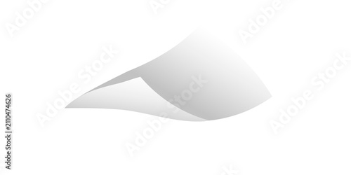 Bild auf Leinwand A piece of white paper is elegantly curved and folded, creating a soft shadow on