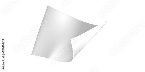 Photography Blank sheet of paper turning its corner on transparent background