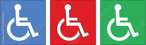 International accessibility wheelchair signs collection vector