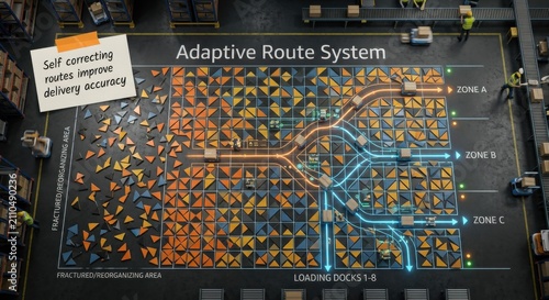 Adaptive Route System Visualization with Fractured Triangular Routing Tiles