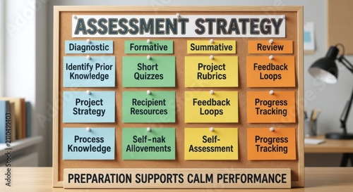 Assessment Strategies Display Board for Education and Learning Planning